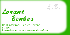 lorant benkes business card