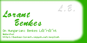 lorant benkes business card